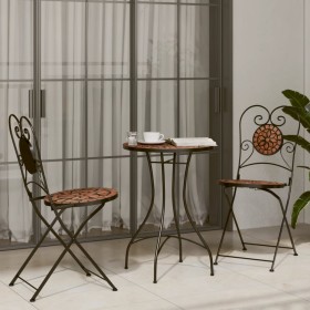 Bistro-Set aus Terrakotta-Keramik und Eisenmosaik von vidaXL, Gartensets - Ref: Foro24-3216352, Preis: 211,58 €, Rabatt: %