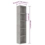 Betongraues Sperrholzregal 40x30x189 cm von vidaXL, Bücherregale und Regale - Ref: Foro24-800958, Preis: 59,42 €, Rabatt: %