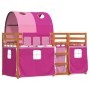 Bunk bed with curtains solid pink pine wood 75x190 cm by vidaXL, Beds and slatted bases - Ref: Foro24-3284017, Price: 179,01 ...