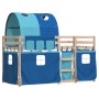 Bunk bed with curtains solid blue pine wood 75x190 cm by vidaXL, Beds and slatted bases - Ref: Foro24-3284001, Price: 177,72 ...