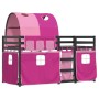 Bunk bed with curtains solid pink pine wood 80x200 cm by vidaXL, Beds and slatted bases - Ref: Foro24-3284008, Price: 230,93 ...