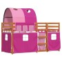 Bunk bed with curtains solid pink pine wood 90x190 cm by vidaXL, Beds and slatted bases - Ref: Foro24-3284041, Price: 206,05 ...