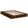 Smoked oak engineered wood bed frame 160x200cm by vidaXL, Beds and slatted bases - Ref: Foro24-3280465, Price: 165,35 €, Disc...