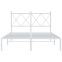 Metal bed frame with white headboard 120x200 cm by vidaXL, Beds and slatted bases - Ref: Foro24-376549, Price: 104,99 €, Disc...