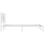 Metal bed frame with white headboard 120x200 cm by vidaXL, Beds and slatted bases - Ref: Foro24-376549, Price: 104,99 €, Disc...