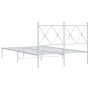 Metal bed frame with white headboard 120x200 cm by vidaXL, Beds and slatted bases - Ref: Foro24-376549, Price: 104,99 €, Disc...