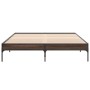 Estructura cama madera ingeniería metal marrón roble 140x200 cm de vidaXL, Camas y somieres - Ref: Foro24-845020, Precio: 108...