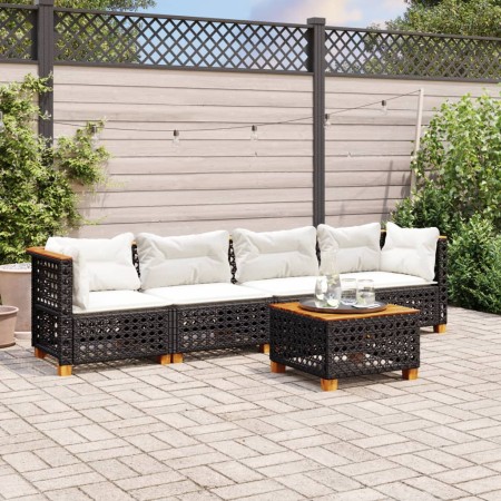 5-piece garden furniture set and black synthetic rattan cushions by vidaXL, Garden sets - Ref: Foro24-3261728, Price: 402,48 ...