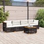 5-teiliges Gartenmöbel-Set und schwarze synthetische Rattankissen von vidaXL, Gartensets - Ref: Foro24-3261728, Preis: 402,48...