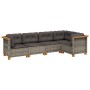 Gartensofa-Set mit Kissen, 5-teilig, graues synthetisches Rattan von vidaXL, Gartensets - Ref: Foro24-3261810, Preis: 378,42 ...