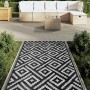 Alfombra de exterior PP blanco y negro 120x180 cm de vidaXL, Protectores para exterior - Ref: Foro24-368572, Precio: 25,47 €,...