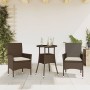 Garden dining set 3 pieces with brown glass synthetic rattan cushions by vidaXL, Garden sets - Ref: Foro24-3278619, Price: 17...