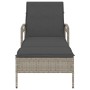 Sun lounger with light gray synthetic rattan cushion 63x200x81 cm by vidaXL, Loungers - Ref: Foro24-368304, Price: 162,39 €, ...