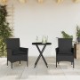 Table and chairs with cushions 3 pieces synthetic rattan black glass by vidaXL, Garden sets - Ref: Foro24-3278748, Price: 178...