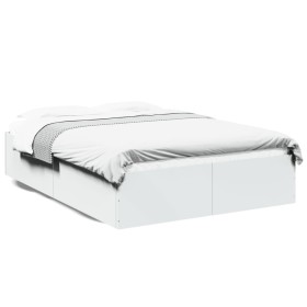 White engineered wood bed frame 120x190 cm by vidaXL, Beds and slatted bases - Ref: Foro24-3281042, Price: 114,71 €, Discount: %