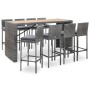 9-piece garden bar furniture set made of synthetic rattan and acacia wood in gray color. by vidaXL, Garden sets - Ref: Foro24...