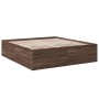 Estructura de cama madera de ingeniería marrón roble 180x200 cm de vidaXL, Camas y somieres - Ref: Foro24-3280908, Precio: 15...