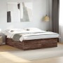 Estructura de cama madera de ingeniería marrón roble 180x200 cm de vidaXL, Camas y somieres - Ref: Foro24-3280908, Precio: 15...