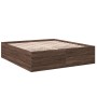 Estructura de cama madera de ingeniería marrón roble 180x200 cm de vidaXL, Camas y somieres - Ref: Foro24-3280908, Precio: 15...