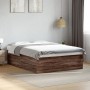 Oak brown engineered wood bed frame 150x200 cm by vidaXL, Beds and slatted bases - Ref: Foro24-3280922, Price: 146,43 €, Disc...