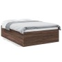 Oak brown engineered wood bed frame 140x190 cm by vidaXL, Beds and slatted bases - Ref: Foro24-3280943, Price: 143,29 €, Disc...