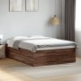 Oak brown engineered wood bed frame 140x190 cm by vidaXL, Beds and slatted bases - Ref: Foro24-3280943, Price: 143,29 €, Disc...