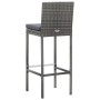 9-piece garden bar furniture set made of synthetic rattan and acacia wood in gray color. by vidaXL, Garden sets - Ref: Foro24...