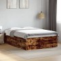 Estructura de cama madera de ingeniería roble ahumado 140x190cm de vidaXL, Camas y somieres - Ref: Foro24-3280941, Precio: 13...