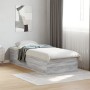 Sonoma gray engineered wood bed frame 90x200 cm by vidaXL, Beds and slatted bases - Ref: Foro24-3281061, Price: 93,01 €, Disc...