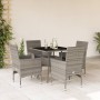 Garden dining set 5 pieces and gray glass synthetic rattan cushions by vidaXL, Garden sets - Ref: Foro24-3278606, Price: 335,...