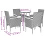 5-piece garden dining set with gray acacia PE rattan cushions by vidaXL, Garden sets - Ref: Foro24-3278720, Price: 336,90 €, ...