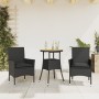 Set de comedor jardín 3 pzas con cojines ratán PE acacia negro de vidaXL, Conjuntos de jardín - Ref: Foro24-3278729, Precio: ...