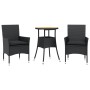 3-piece garden dining set with black acacia PE rattan cushions by vidaXL, Garden sets - Ref: Foro24-3278729, Price: 175,01 €,...