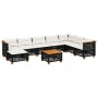 8-teiliges Gartensofa-Set und schwarze synthetische Rattankissen von vidaXL, Gartensets - Ref: Foro24-3261962, Preis: 699,68 ...