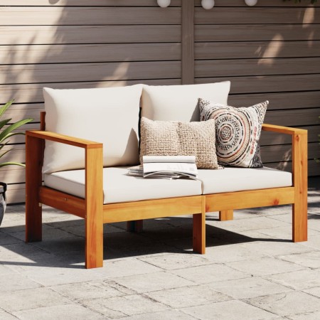 2-Sitzer-Gartensofa mit Kissen aus massivem Akazienholz von vidaXL, Modulare Sofas für den Außenbereich - Ref: Foro24-367623,...