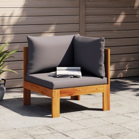 Eckgartensofa mit Kissen aus massivem Akazienholz von vidaXL, Modulare Sofas für den Außenbereich - Ref: Foro24-367628, Preis...