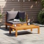 Eckgartensofa mit Kissen aus massivem Akazienholz von vidaXL, Modulare Sofas für den Außenbereich - Ref: Foro24-367628, Preis...