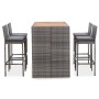 5-piece garden bar furniture set made of synthetic rattan and acacia wood in gray color. by vidaXL, Garden sets - Ref: Foro24...