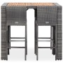 5-piece garden bar furniture set made of synthetic rattan and acacia wood in gray color. by vidaXL, Garden sets - Ref: Foro24...