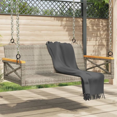 Gray synthetic rattan swing bench 109x62x40 cm by vidaXL, garden benches - Ref: Foro24-368153, Price: 84,46 €, Discount: %