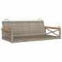 Banco columpio de ratán sintético gris 109x62x40 cm de vidaXL, Bancos de jardín - Ref: Foro24-368153, Precio: 84,99 €, Descue...