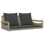 Swing bench with gray synthetic rattan cushions 109x62x40 cm by vidaXL, garden benches - Ref: Foro24-368147, Price: 114,83 €,...