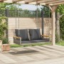 Swing bench with gray synthetic rattan cushions 109x62x40 cm by vidaXL, garden benches - Ref: Foro24-368147, Price: 114,83 €,...