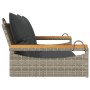 Swing bench with gray synthetic rattan cushions 109x62x40 cm by vidaXL, garden benches - Ref: Foro24-368147, Price: 114,83 €,...