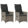 Gartenliegen und Kissen 2 Stück graues synthetisches Rattan von vidaXL, Gartenstühle - Ref: Foro24-365647, Preis: 207,32 €, R...