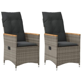 Gartenliegen und Kissen 2 Stück graues synthetisches Rattan von vidaXL, Gartenstühle - Ref: Foro24-365651, Preis: 244,93 €, R...