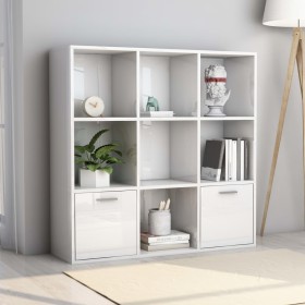 Glossy white plywood shelf 98x30x98 cm by vidaXL, Bookcases and shelves - Ref: Foro24-801122, Price: 90,75 €, Discount: %