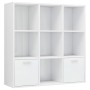 Estantería madera contrachapada blanco brillante 98x30x98 cm de vidaXL, Librerías y estanterías - Ref: Foro24-801122, Precio:...