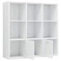 Estantería madera contrachapada blanco brillante 98x30x98 cm de vidaXL, Librerías y estanterías - Ref: Foro24-801122, Precio:...