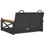 Black synthetic rattan swing bench 63x62x40 cm by vidaXL, garden benches - Ref: Foro24-368170, Price: 65,91 €, Discount: %